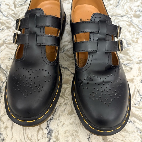 Dr. Martens Black Leather Mary Jane Shoes Size 9 - Picture 1 of 8